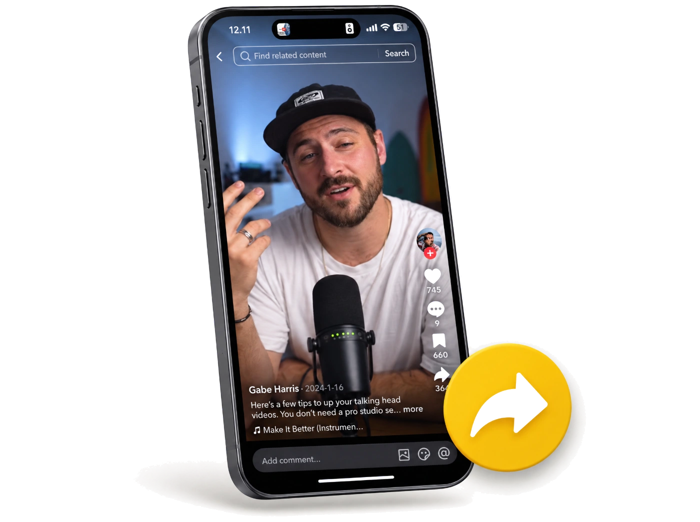 Sharing a video from social media to the Lemonsqueeze App